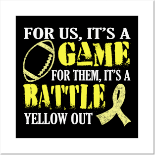 It is A Game For Them Battle Yellow Out Hydrocephalus Awareness Ribbon Warrior Support Posters and Art